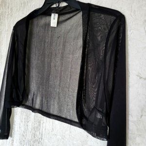 Black Mesh Bolero Shrug  Coverup NEW Womens Sz M